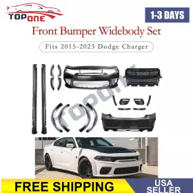 Lsot001745a Topone B C D Complete Front&rear Bumper Widebody Set Black Fits 2015-2023 Dodge Charger