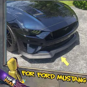 546898 Toppicksauto Fits 18-23 Ford Mustang Gt Rt Style Front Bumper Lip Spoiler Splitter Body Kit