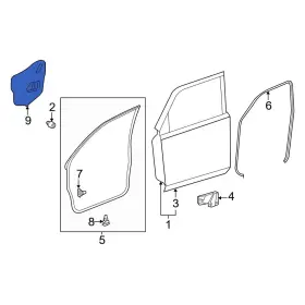 6783260080 Toyota Oe For 4runner 2010-2024 Front Left Door Water Deflector