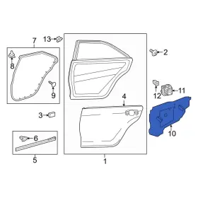 6784106190 Toyota Oe For Camry 2012-2017 Rear Right Door Water Deflector