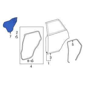6784160120 Toyota Oe For 4runner 2010-2024 Rear Right Door Water Deflector