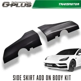 T130217 Transmotor2013 Fit For 2017-2021 Tesla Model 3 Side Skirt Panel Splitter Body Kit Matte Black