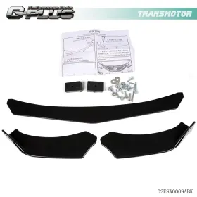 Tra03055 Transmotor2013 New 3pcs Universal Car Front Bumper Lip Chin Spoiler Splitter Body Kit Black