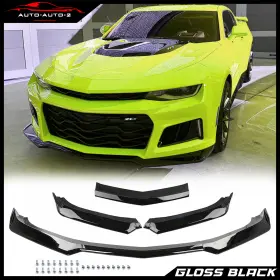 Trans0721-891 Transmotor2013 Fits For 16-22 Chevy Camaro 1le Style Gloss Black Front Bumper Lip Splitter Abs
