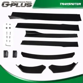 U92ye9dgfofgo Transmotor2013 New Universal Front Bumper Lip Spoiler Chin Splitter With Side Skirt Extension Kit