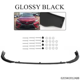 Tra21710 Transmotor2014 3pcs Glossy Black Front Bumper Lip Trim Fit For Toyota Camry Se Xse 2018-2024