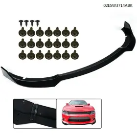 Tra877144 Transmotor2014 Front Bumper Lip 3pcs Fit For 2015-2020 Dodge Charger Srt Sedan 4dr Gloss Black