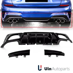 1kpbw1203013 Uinautoparts Rear Diffuser Gloss Black For 2019-2022 Bmw 3 Series 330i M340i G20 M Sport