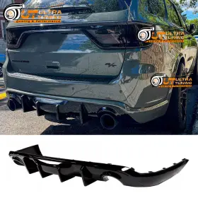 Ultratuning 635407787805 Rear Bumper Diffuser Gloss Black Shark Fin For 2011-2025 Dodge Durango R/t Srt