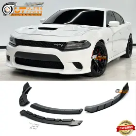 Ultratuning 635407787959 For 2015-2023 Dodge Charger Srt 4pcs Gloss Black Front Bumper Lip Splitter