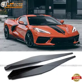 C8-sk1-cf Ultratuning For Corvette C8 Z51 2020-2026 Stage 2 Side Skirts Gloss Carbon Fiber Look