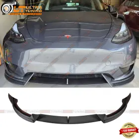 Tesla-my-fl2-mc Ultratuning For 2020-2024 Tesla Model Y Mattecarbon Fiber Abs Front Bumper Lip Splitter 3pcs