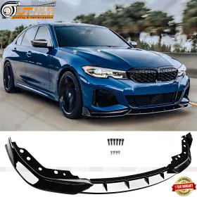 Ut-g20-fl-1-gb Ultratuning Front Bumper Lip Fit For 2019-22 Bmw G20 3 Series 330i M Sport M340i Gloss Black