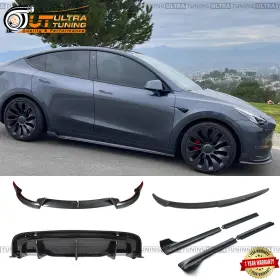 W2-tesla-my-all-cf Ultratuning For 2020-2024 Tesla Model Y Rear Diffuser Front Lip Side Skirts Spoiler Wing