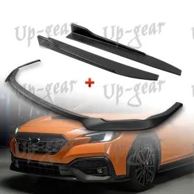 2-pu-344 Up Gear Performance Front Bumper Lip For 2022-2025 Subaru Wrx Black Universal Side Skirt 5pcs