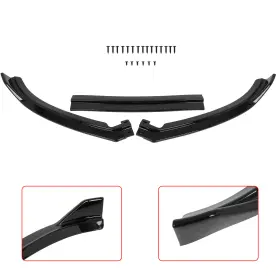 Usd119572pt Usdiyparts Front Bumper Lip 3pc Fits 2012-14 Vw Jetta Non Gli Gloss Black Spoiler Splitter