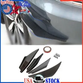 C207-a006-carbon Vipjq 4pcs Universal Carbon Car Front Bumper Fins Body Splitter Spoiler Canards U9