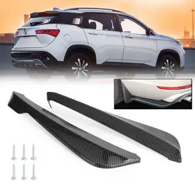 C207-a019-cf Vipjq 19 Inch Car Rear Bumper Fin Canard Splitter Diffuser Valence Spoiler Lip Carbon