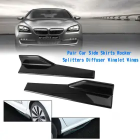 C207-a022-gb Vipjq Pair 45cm Car Gloss Black Side Skirts Rocker Splitters Diffuser Winglet Wings