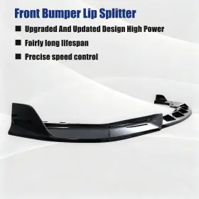 9738-2 Vland Gt Style Fits 19-22 Bmw G20 330i M Sport M340i Front Bumper Lip Gloss Black-3pc