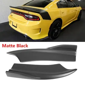 Vogueparts Blr-dch152pv2-pp Fits For 15-23 Dodge Charger Srt Matte Black Rear Bumper Lip Side Apron V2 Style