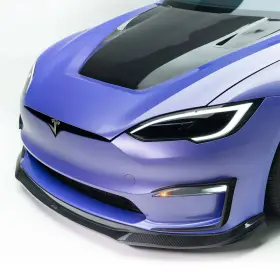 Tev3020 Vorsteiner Aero Vrs Front Spoiler Carbon Fiber 2x2 Glossy Fits Tesla S Plaid