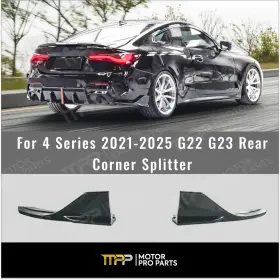 Wb11-cor-vten Vten Rear Bumper Side Corner Splitter Lip Aprons Spat Fits 21-25 Bmw 4 Series G22 G23
