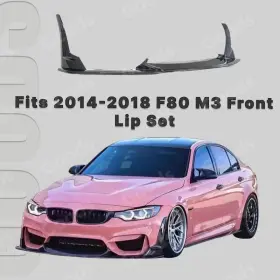 Wb13-lip Vten Front Splitter Lip Spoiler With Side Corner Fits Bmw F80 M3 2014-2018