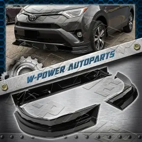 2-pu-216-pbk W-power Painted Black For 2016 2017 2018 Toyota Rav4 Front Bumper Lip Splitter Spoiler
