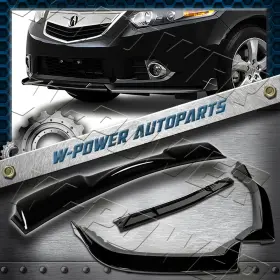 2-rsp-030-ab W-power 2-pu-333-pbk/ For 2011-2014 Acura Tsx Painted Black Front Bumper Lip Rear Roof Spoiler