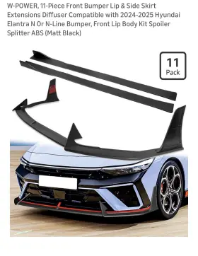 2-pu-653-g W-power 2-pu-394 2024-2025 Hyundai Elantra N Or Line Front Lip And Side Skirt Kit
