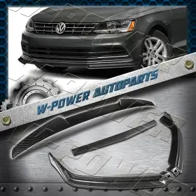 2-pu-441-pcf W-power Carbon Look For 2015-18 Volkswagen Jetta Mk6 Front Lip Rear Trunk Lid Spoiler