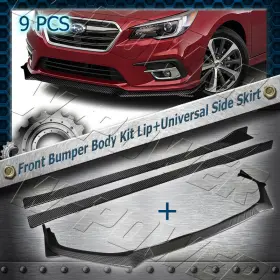 2-pu-546-pcf W-power 9pc Carbon Look For 2018-2020 Subaru Legacy Front Lips Universal Side Skirts