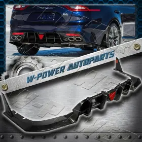 2-pu-810-rls-r-rcf W-power Carbon Fiber For 2018-2023 Kia Stinger Rear Bumper Diffuser Lip / Led Light
