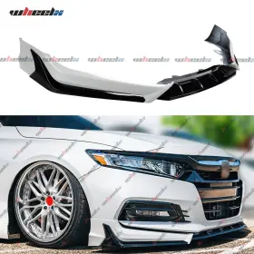 Wheelx 18-20 10th For Honda Accord 18-2020 Acr Black And Pearl White Front Bumper Lip Splitter Kit