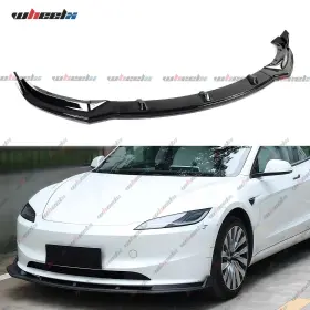 Wheelx 3 2017-2024 Winglet Style Glossy Black Front Bumper Lip Splitter For 2017-2023 Tesla Model