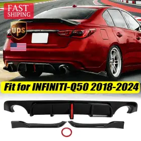 If6242166 Willorder 2020 Gloss Black V2 Led Rear Diffuser Corner Extension For 2018 2024 Infiniti Q50 Us