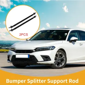 X Autohaux 656417141890 2pcs 200mm/7.87in Adjustable Front Bumper Lip Splitter Strut Support Bars Black
