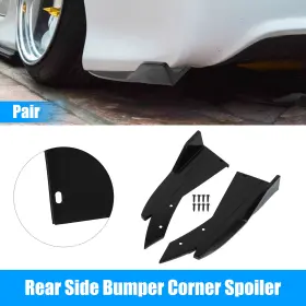 X Autohaux 723115121025 1 Pair Car Universal Rear Bumper Lip Side Corner Spoiler Body Kit Black