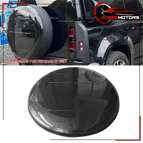 Xcs-5-stc-lrdef20-cfl Xcessmotors Fits 20-26 Land Rover Defender Spare Tire Tyre Wheel Cover Carbon Fiber Print