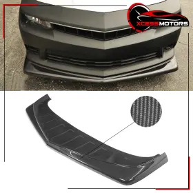 Xcs-blf-cc14z28p2-cf Xcessmotors Clearance Sale Fits 14-15 Camaro Ss Z28 Style Carbon Fiber Front Bumper Lip