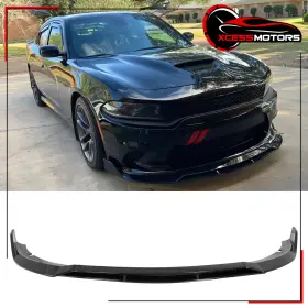 Xcs-blf-dc15srtv2b4p-gbk Xcessmotors Fits 15-23 Dodge Charger Gloss Black Front Bumper Lip Chin Spoiler Srt V2 Style