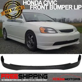 Xcs-blf-hc01tr-pp Xcessmotors Fits 01-03 Honda Civic T-r Style Front Bumper Lip Spoiler Splitter Unpainted Pp