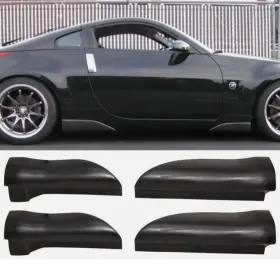 Xcs-bls-n350z-pu Xcessmotors Fits 03-09 Nissan 350z Z33 Jdm Style Side Skirt Mud Flap Canard 4pc Unpainted