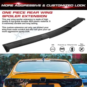 Kt284bk Xotic Tech Jdm Style Glossy Black Rear Window Roof Spoiler Wing For Honda Accord 2018-20