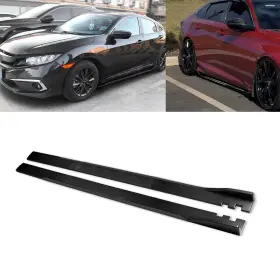 Ua021bk Xotic Tech 2.2m Carbon Fiber Black Side Skirts Rocker Splitters Winglet Wing Extensions Lip