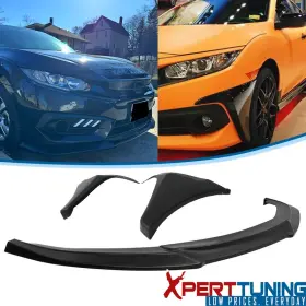 Xpt-blf-hc164gt-pu Xpert-tuning 842961167961 Fits 16-18 Honda Civic Coupe Sedan Ikon Gt Style Front Bumper Lip And Side Caps