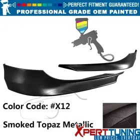 Xpt-blf-be90092pa-pp-x12 Xpert-tuning Fits 09-12 Bmw E90 3-series Sedan 2pcs Front Lip Painted Smoked Topaz Metallic