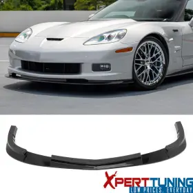 Xpt-blf-ccorv06zr13p-gbk Xpert-tuning Fits 06-13 Chevy Corvette C6 Zr1 Style Front Bumper Lip Splitter 3pc Gloss Black
