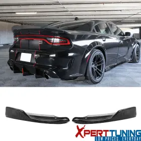 Xpt-blr-dchr20wb2p-cfl Xpert-tuning Fits 20-23 Charger Srt Widebody Rear Bumper Apron Splitter Carbon Fiber Print